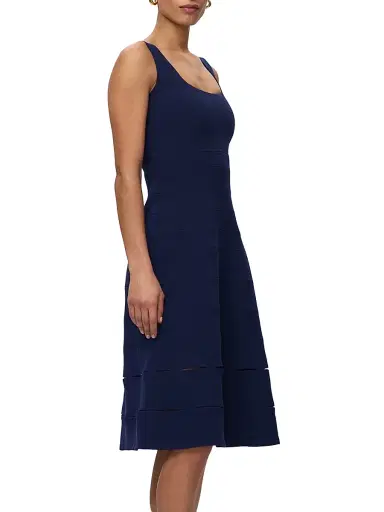 Hervé Léger Women's Zinnia Stretch Crepe Midi-Dress - Storm - Size 8 | Thumbnail 4