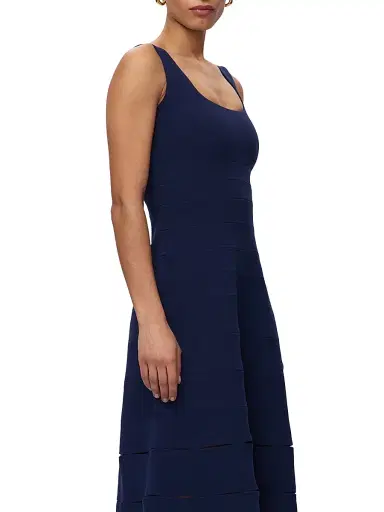 Hervé Léger Women's Zinnia Stretch Crepe Midi-Dress - Storm - Size 8 | Thumbnail 6