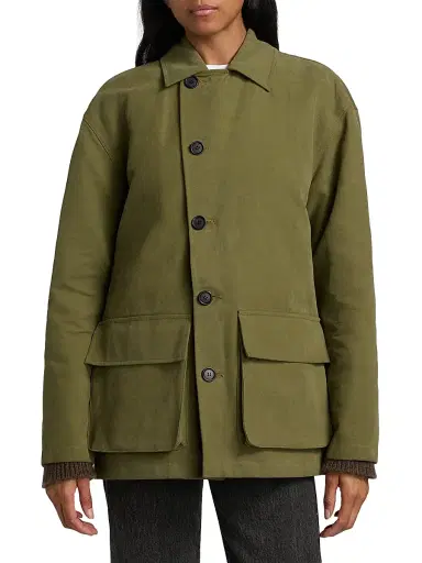 Nili Lotan Women's Ronay Shearling-Trimmed Cotton Parka - Olive Green | Thumbnail 6