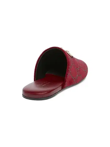 Gucci Women's Lucy Horsebit Velvet Mules - Ros Ancora | Thumbnail 3 Gucci Women's Lucy Horsebit Velvet Mules - Ros Ancora | Thumbnail 3