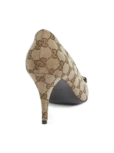 Gucci Women's Erin 85MM Horsebit GG Canvas Pumps | Thumbnail 3 Gucci Women's Erin 85MM Horsebit GG Canvas Pumps | Thumbnail 3
