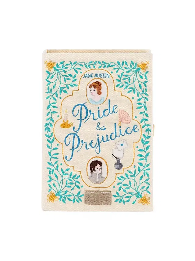 Women's Pride And Prejudice Embroidered Book Clutch -