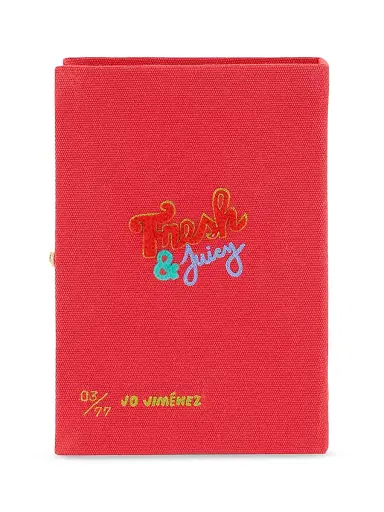 Olympia Le-Tan Women's Pineapple Embroidered Book Clutch - Amarilys | Thumbnail 3