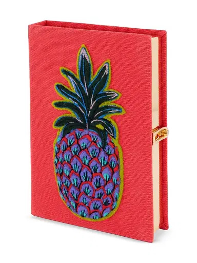 Olympia Le-Tan Women's Pineapple Embroidered Book Clutch - Amarilys | Thumbnail 1