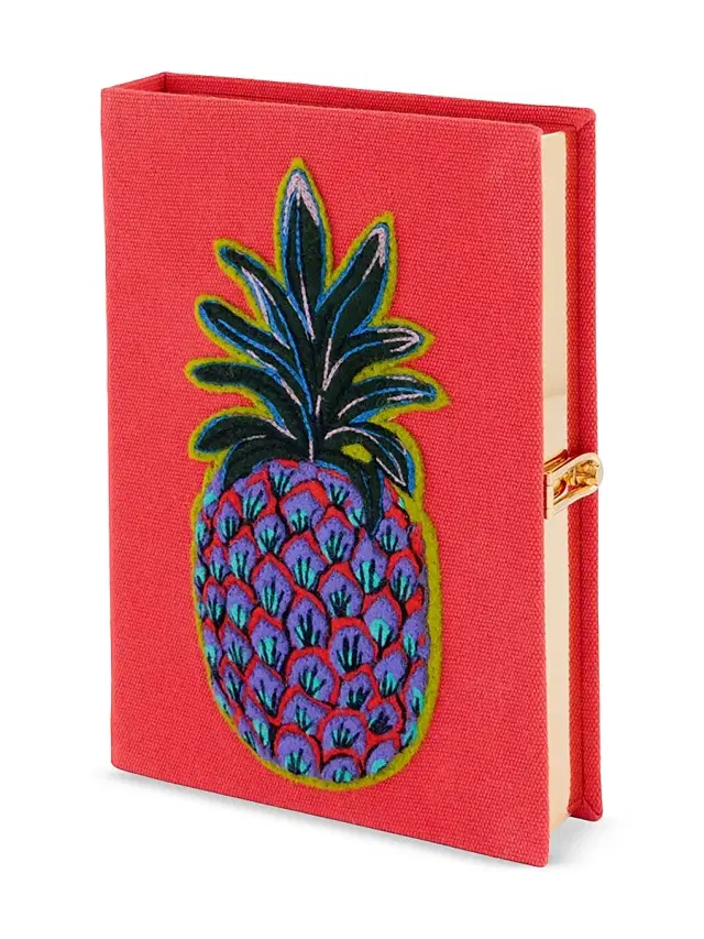 Olympia Le Tan Women's Pineapple Embroidered Book Clutch - Amarilys