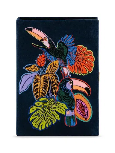 Olympia Le-Tan Women's Tropicalia Embroidered Book Clutch - Ultra Eclipse | Thumbnail 1 Olympia Le-Tan Women's Tropicalia Embroidered Book Clutch - Ultra Eclipse | Thumbnail 1