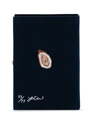 Olympia Le Tan Women's Oysters In Miami Embroidered Book Clutch - Ultra Eclipse | Thumbnail 3 Olympia Le Tan Women's Oysters In Miami Embroidered Book Clutch - Ultra Eclipse | Thumbnail 3