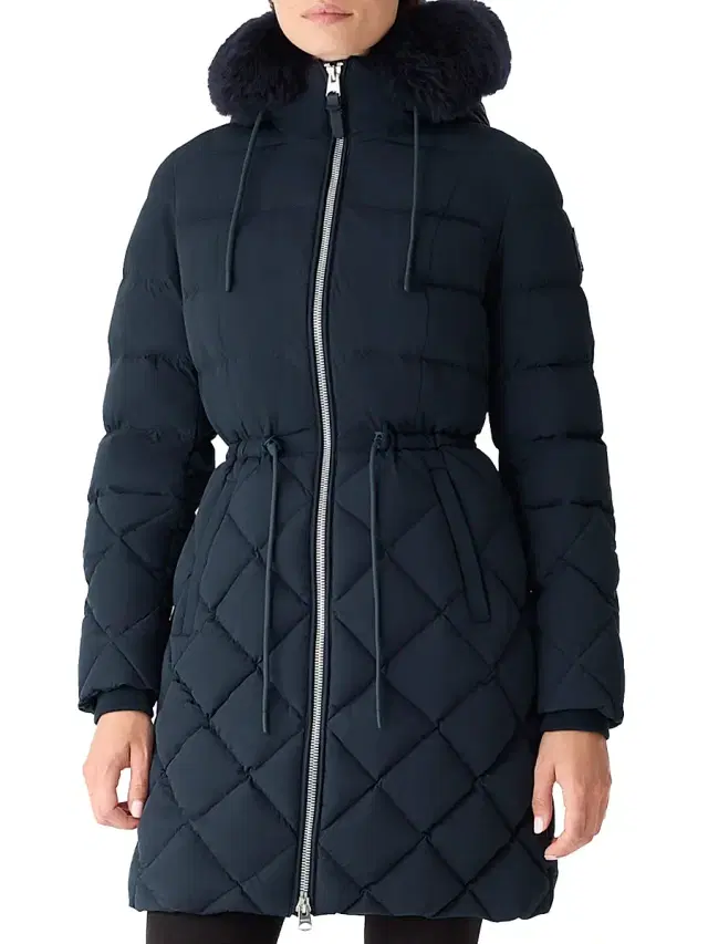 Mackage Women's Xena Quilted Faux-Fur-Hood Down Coat - Navy