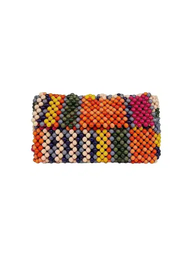 STAUD Women's Beaded Leather Shoulder Bag - Multi Bayadere Stripe | Thumbnail 1 STAUD Women's Beaded Leather Shoulder Bag - Multi Bayadere Stripe | Thumbnail 1