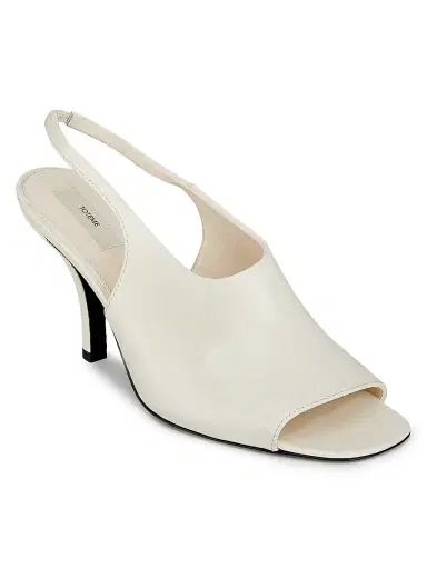 TOTEME Women's Contour Naplack 85MM Leather Slingback Sandals - Off White - Size 11 | Thumbnail 2