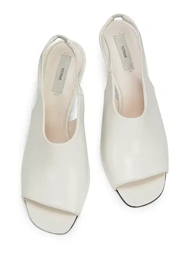 TOTEME Women's Contour Naplack 85MM Leather Slingback Sandals - Off White - Size 11 | Thumbnail 4