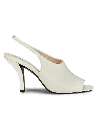 TOTEME Women's Contour Naplack 85MM Leather Slingback Sandals - Off White - Size 11 | Thumbnail 1
