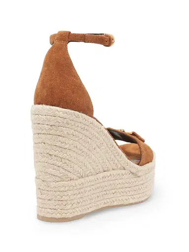 Versace Women's 120MM Medusa Suede Espadrille Platform Wedge Sandals - Spice Brown Gold - Size 9.5 | Thumbnail 4