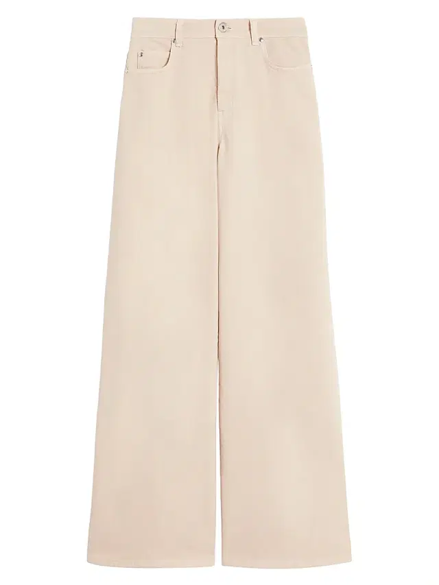 Women's Cotton Drill Wide Leg Jeans - Sand