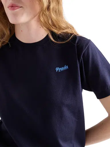 Prada Women's Silk Crew-Neck Sweater - Blue - Size 10 | Thumbnail 6