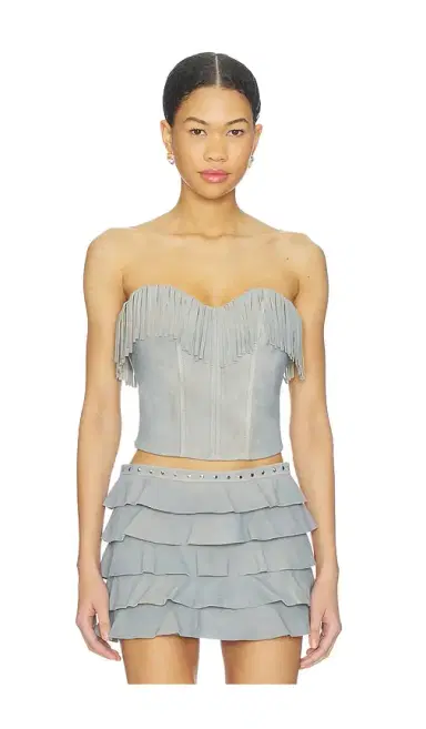 LAMARQUE x REVOLVE Gianni Fringed Suede Bustier Top | Thumbnail 1 LAMARQUE x REVOLVE Gianni Fringed Suede Bustier Top | Thumbnail 1