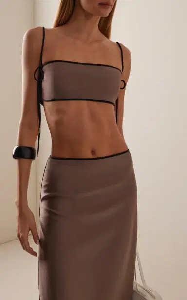 Temily Summer Bones Satin Bandeau Crop Top | Thumbnail 2