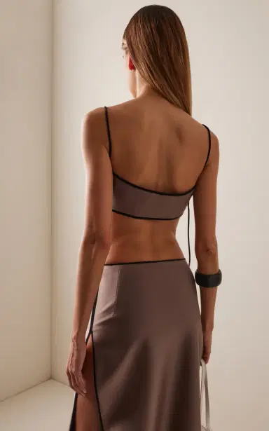 Temily Summer Bones Satin Bandeau Crop Top | Thumbnail 4