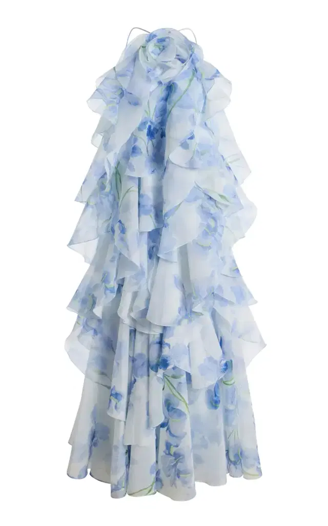 Pandorea Layered Floral-Print Chiffon Maxi Dress