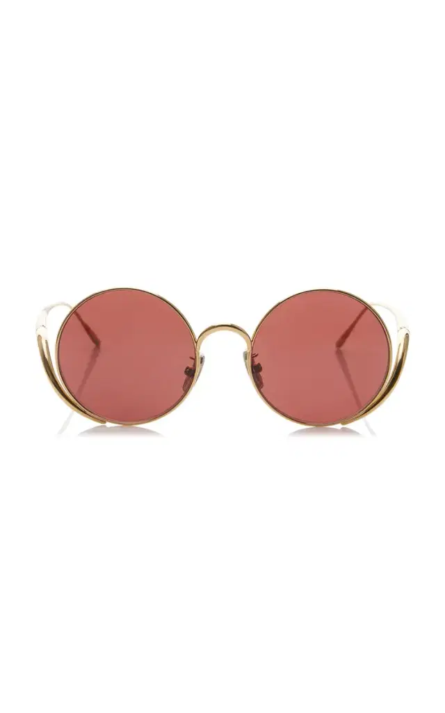 Loewe Island Round-Frame Metal Sunglasses