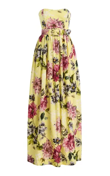 Cara Cara Greenfield Belted Strapless Floral Cotton Maxi Dress | Thumbnail 1 Cara Cara Greenfield Belted Strapless Floral Cotton Maxi Dress | Thumbnail 1