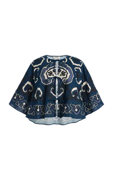 Sea Blaise Print Linen Top | Thumbnail 1