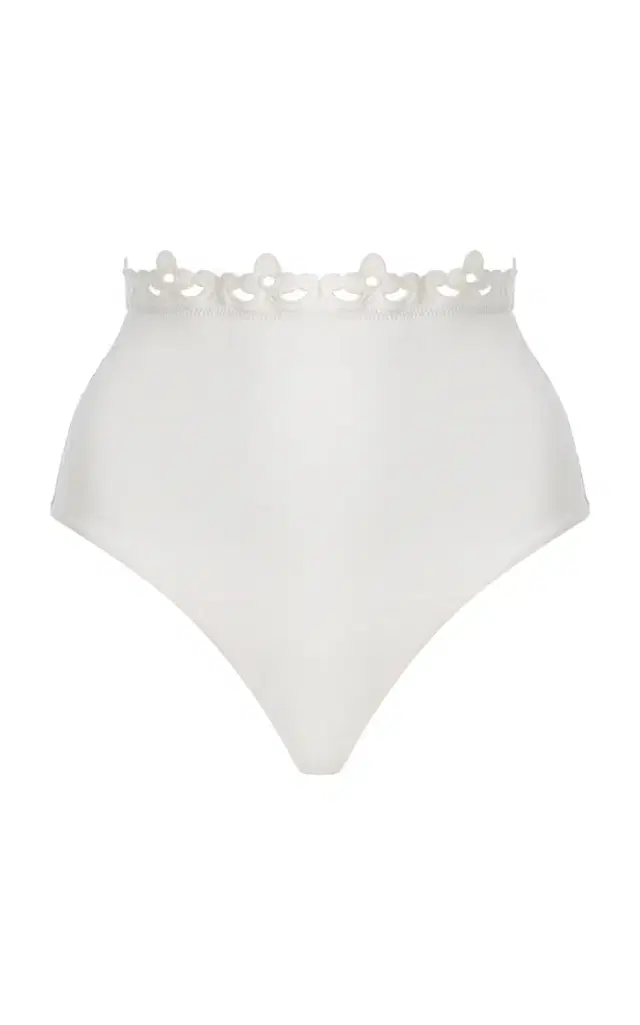 Sea Leila Eyelet High-Waisted Bikini Bottom