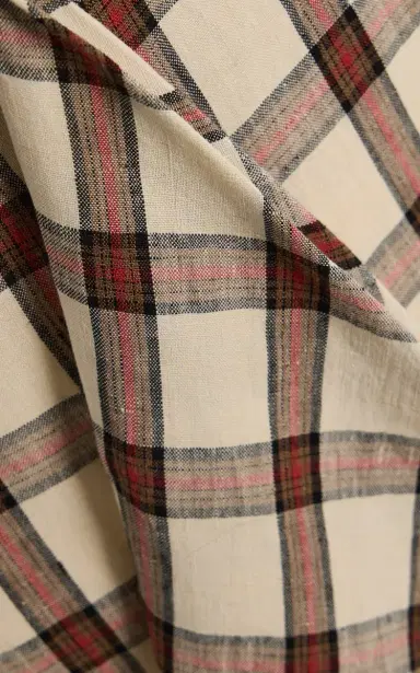 Róhe Draped Checked Linen Skirt | Thumbnail 5