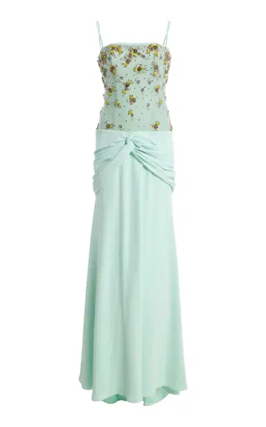 Costarellos Nissa Crepe Embroidered Tulle Gown | Thumbnail 6 Costarellos Nissa Crepe Embroidered Tulle Gown | Thumbnail 6