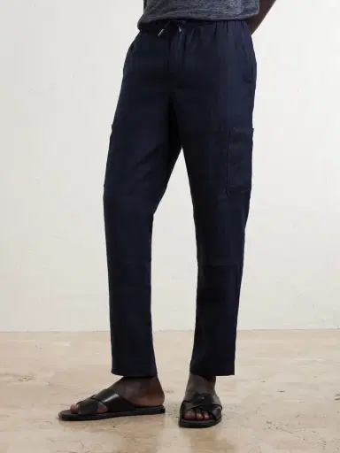 MR P. James Tapered Linen Drawstring Cargo Trousers - Men | Thumbnail 3 MR P. James Tapered Linen Drawstring Cargo Trousers - Men | Thumbnail 3