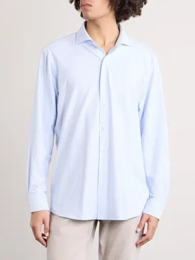 Peter Millar Excursionist Flex Slim-Fit Striped Cotton-Blend Shirt - Men | Thumbnail 3 Peter Millar Excursionist Flex Slim-Fit Striped Cotton-Blend Shirt - Men | Thumbnail 3