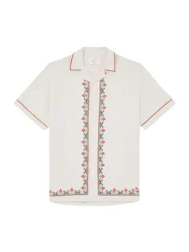 Portuguese Flannel Convertible-Collar Embroidered Linen and Cotton-Blend Shirt - Men | Thumbnail 1 Portuguese Flannel Convertible-Collar Embroidered Linen and Cotton-Blend Shirt - Men | Thumbnail 1