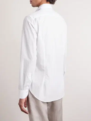 Canali Pinstriped Cotton Shirt - Men | Thumbnail 4