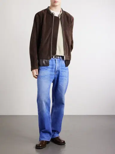 Our Legacy Drift Leather-Trimmed Suede Jacket - Men | Thumbnail 2