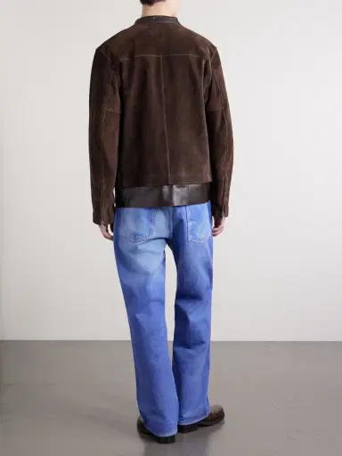 Our Legacy Drift Leather-Trimmed Suede Jacket - Men | Thumbnail 4
