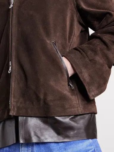 Our Legacy Drift Leather-Trimmed Suede Jacket - Men | Thumbnail 5