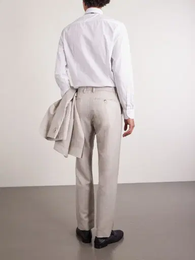 Canali Straight-Leg Wool and Linen-Blend Twill Suit Trousers - Men | Thumbnail 4 Canali Straight-Leg Wool and Linen-Blend Twill Suit Trousers - Men | Thumbnail 4