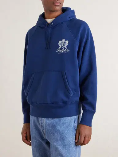 Polo Ralph Lauren Logo-Print Cotton-Blend Jersey Hoodie - Men | Thumbnail 3