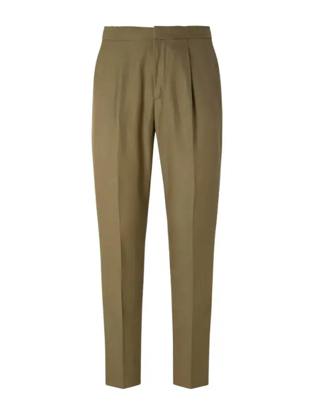 Drew Tapered Pleated Lyocell, Linen and Cotton-Blend Trousers - Men