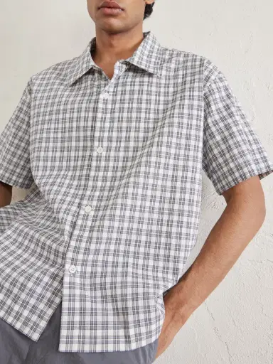 mfpen Holiday Checked Textured Cotton-Blend Shirt - Men | Thumbnail 4 mfpen Holiday Checked Textured Cotton-Blend Shirt - Men | Thumbnail 4