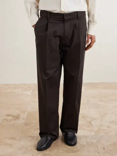 NN07 Kay 1420 Wide-Leg Pleated Organic Cotton-Blend Twill Trousers - Men | Thumbnail 3