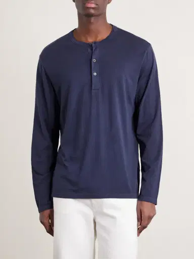 Hartford Garment-Dyed Lyocell and Cotton-Blend Jersey Henley Shirt - Men | Thumbnail 3 Hartford Garment-Dyed Lyocell and Cotton-Blend Jersey Henley Shirt - Men | Thumbnail 3