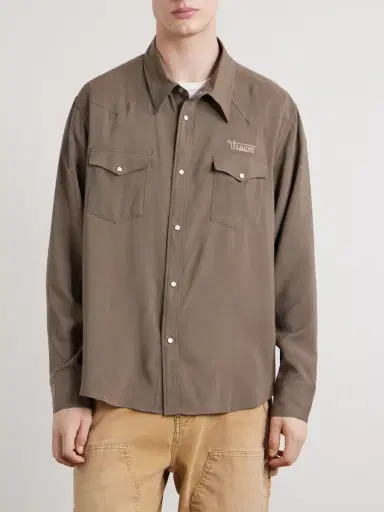 Visvim Four Corners Logo-Embroidered Canvas Western Shirt - Men | Thumbnail 3 Visvim Four Corners Logo-Embroidered Canvas Western Shirt - Men | Thumbnail 3
