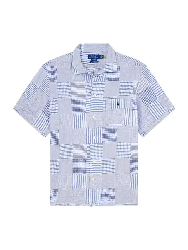 Convertible-Collar Logo-Embroidered Patchwork Cotton-Seersucker Shirt - Men