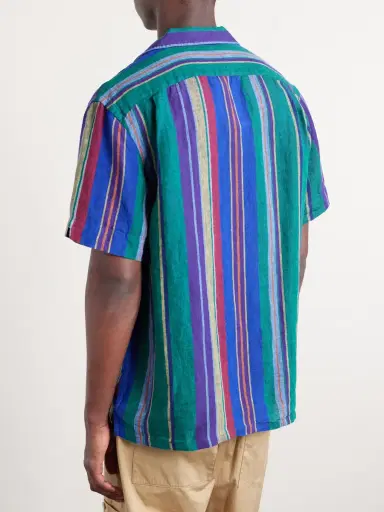 Polo Ralph Lauren Camp-Collar Striped Linen Shirt - Men | Thumbnail 4 Polo Ralph Lauren Camp-Collar Striped Linen Shirt - Men | Thumbnail 4