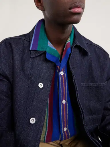 Polo Ralph Lauren Camp-Collar Striped Linen Shirt - Men | Thumbnail 5 Polo Ralph Lauren Camp-Collar Striped Linen Shirt - Men | Thumbnail 5