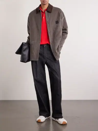 Loewe Logo-Appliquéd Corduroy-Trimmed Woven Overshirt - Men | Thumbnail 2 Loewe Logo-Appliquéd Corduroy-Trimmed Woven Overshirt - Men | Thumbnail 2