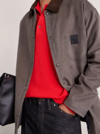 Loewe Logo-Appliquéd Corduroy-Trimmed Woven Overshirt - Men | Thumbnail 5 Loewe Logo-Appliquéd Corduroy-Trimmed Woven Overshirt - Men | Thumbnail 5
