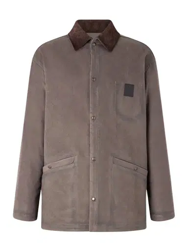 Loewe Logo-Appliquéd Corduroy-Trimmed Woven Overshirt - Men | Thumbnail 1 Loewe Logo-Appliquéd Corduroy-Trimmed Woven Overshirt - Men | Thumbnail 1