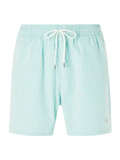 Polo Ralph Lauren Traveler Straight-Leg Mid-Length Striped Cotton-Blend Seersucker Swim Shorts - Men | Thumbnail 1 Polo Ralph Lauren Traveler Straight-Leg Mid-Length Striped Cotton-Blend Seersucker Swim Shorts - Men | Thumbnail 1
